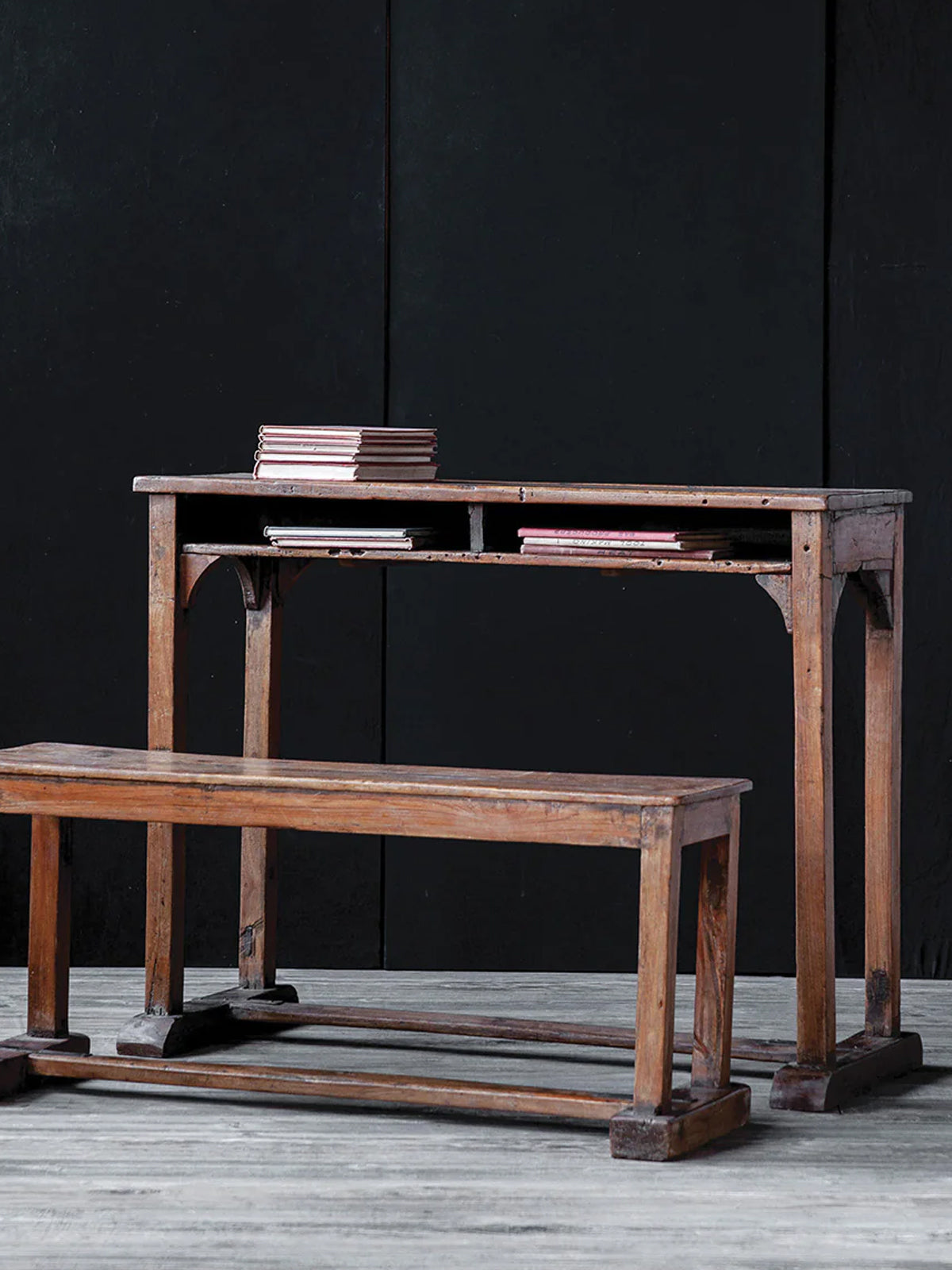 Vintage School Desk with Bench