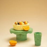 Green Resin Scallop Cake Stand