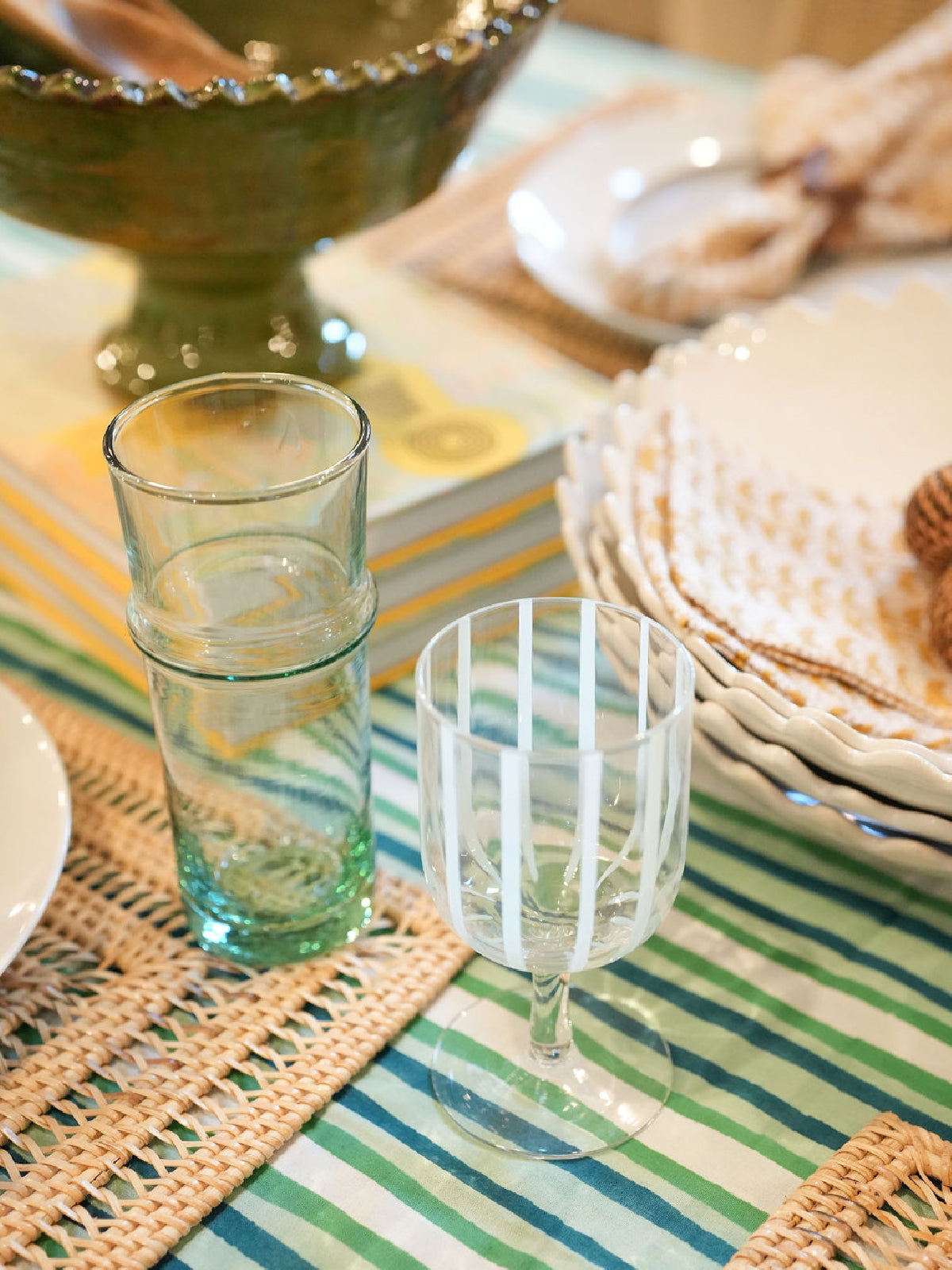 Tall Recycled Moroccan Style Tea Glass