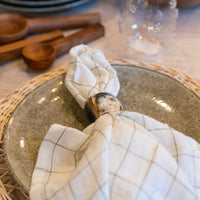 Stone Washed Windowpane Napkin, Set of 4