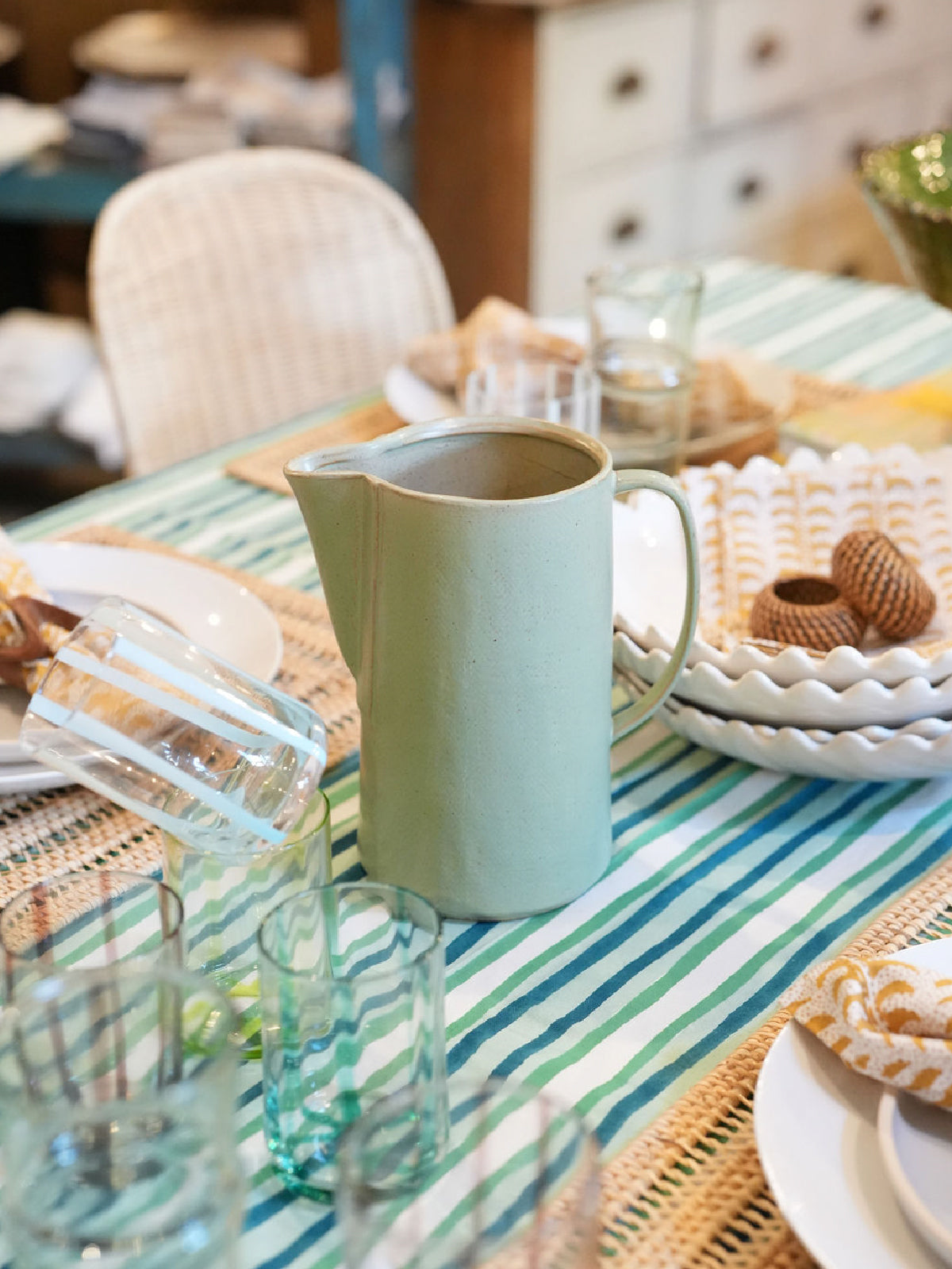 Stoneware Glazed Pitcher