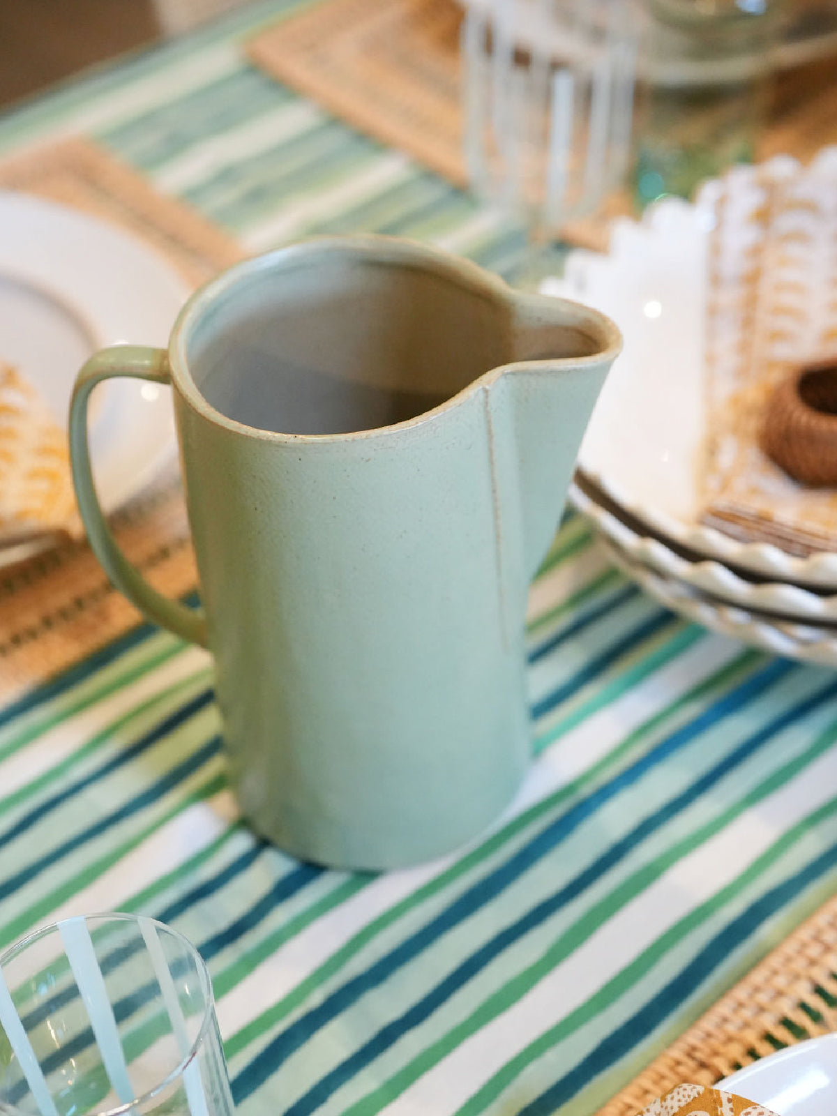 Stoneware Glazed Pitcher