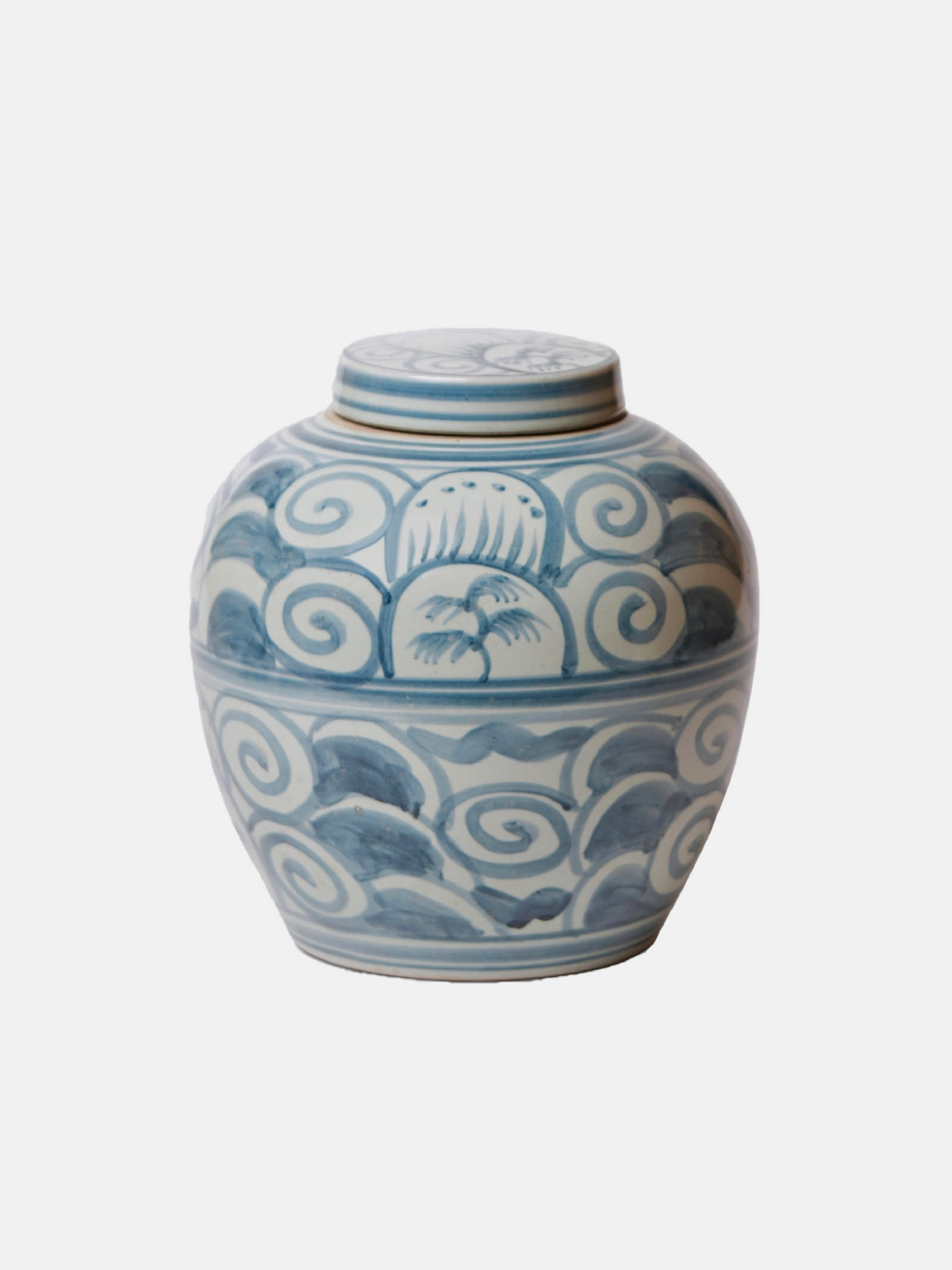 Blue & White Curlicue Jar