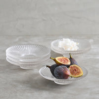 Pressed Glass Clear Plates, Set of 6