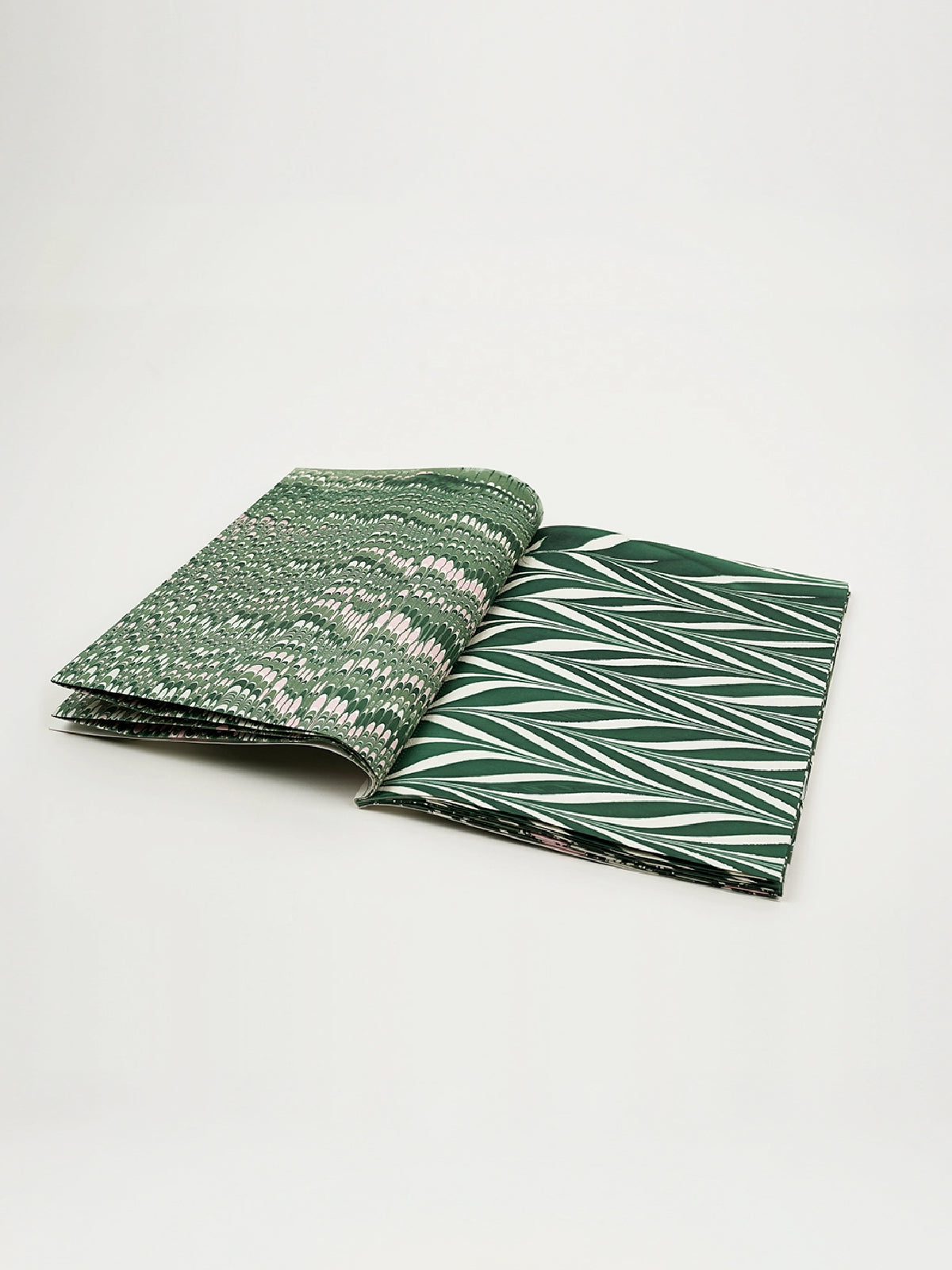 Green Hand Marbled Gift Wrapping Paper Booklet