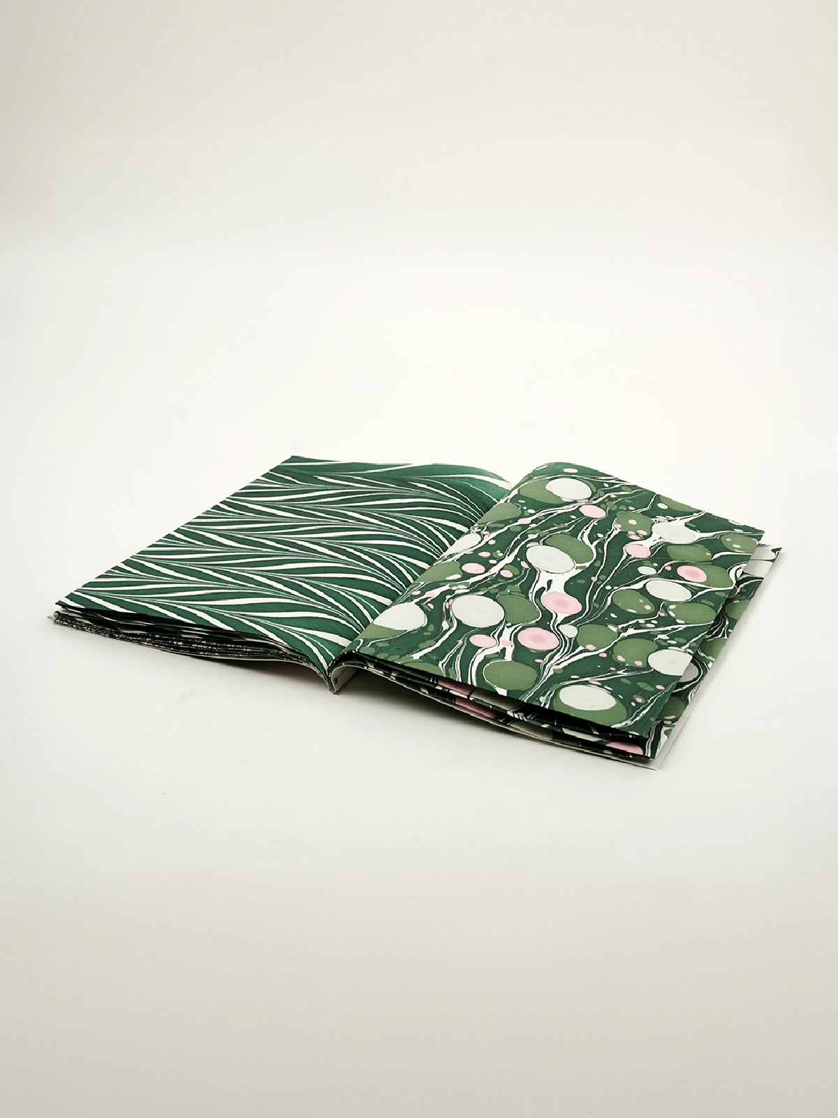 Green Hand Marbled Gift Wrapping Paper Booklet