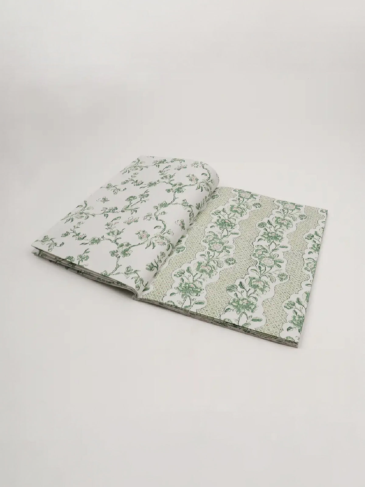 Green Block Printed Gift Wrapping Paper Booklet