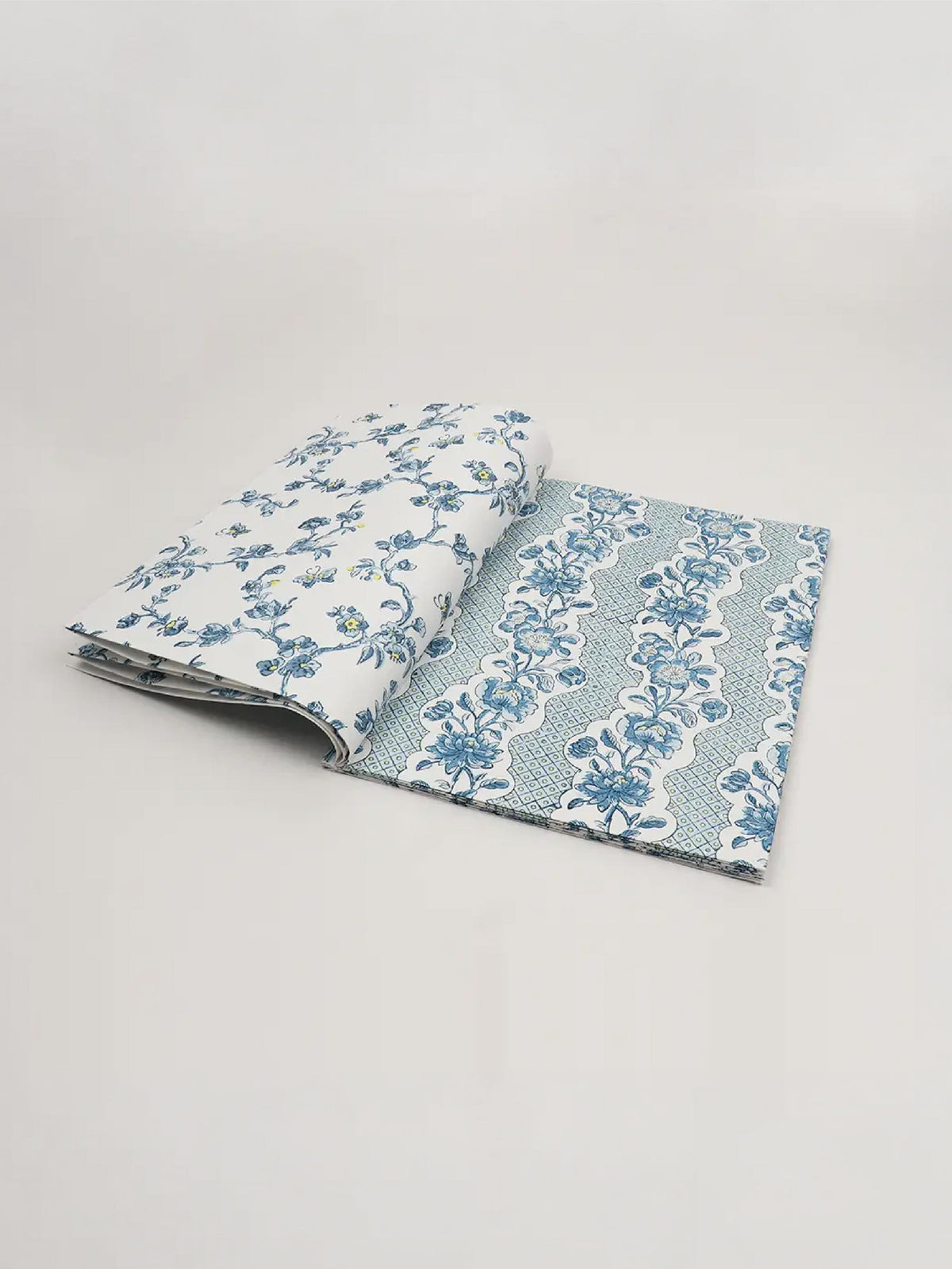 Blue Block Printed Gift Wrapping Paper Booklet