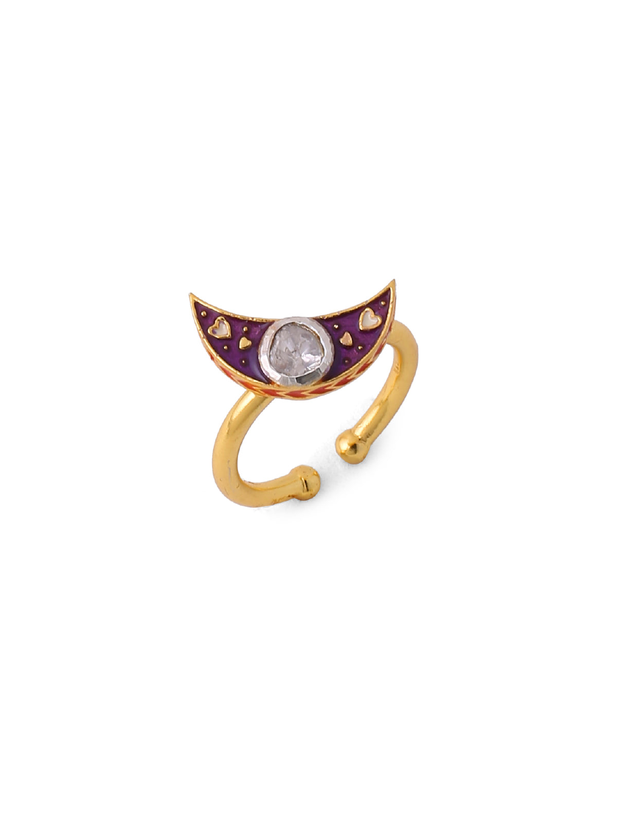 Crescent Polki Ring