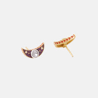 Crescent Polki Studs