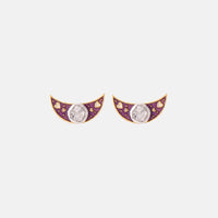 Crescent Polki Studs