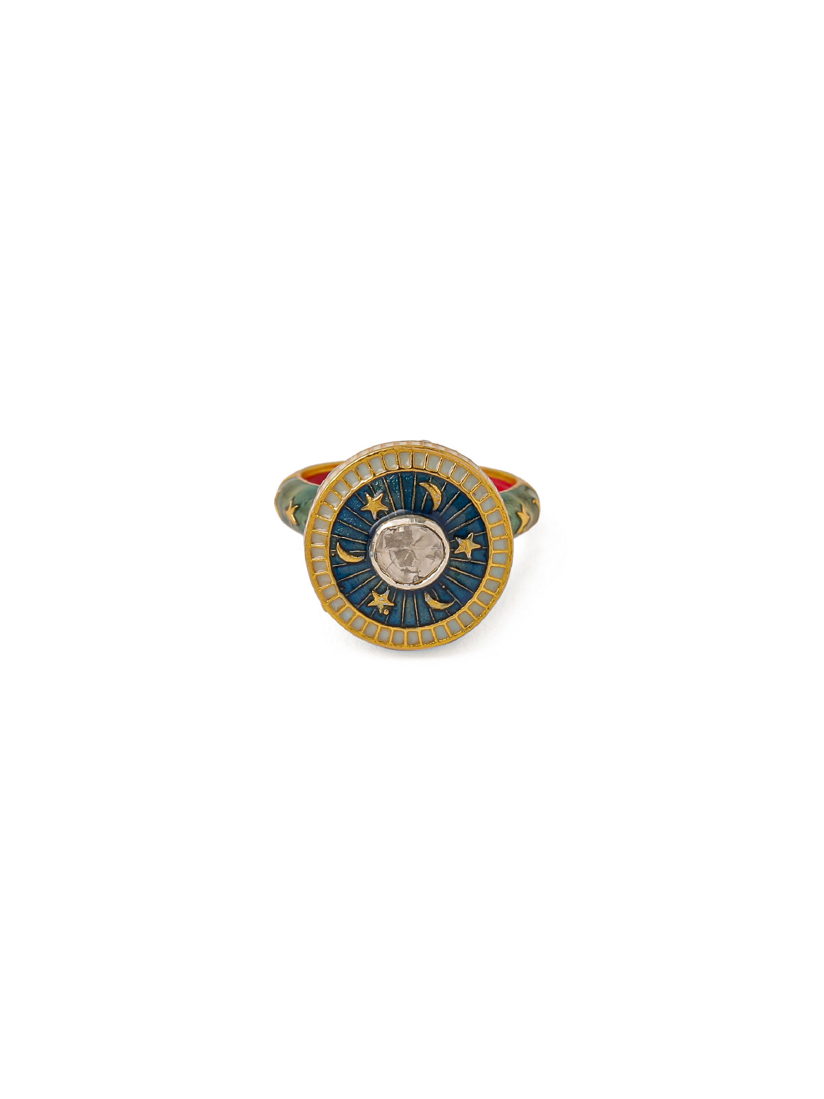 Chand Sitara Hamsa Polki Ring