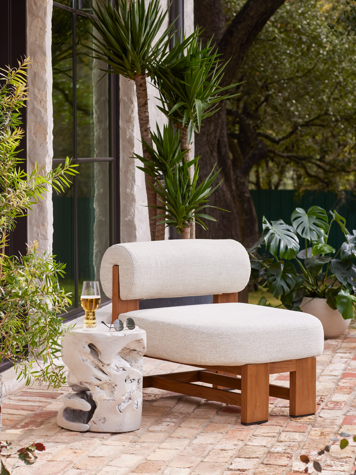 Ivory Teak Stool