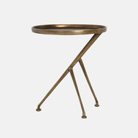 Schmidt End Table, Antique Brass