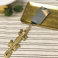 Gold Alligator Cake Server