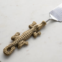 Gold Alligator Cake Server