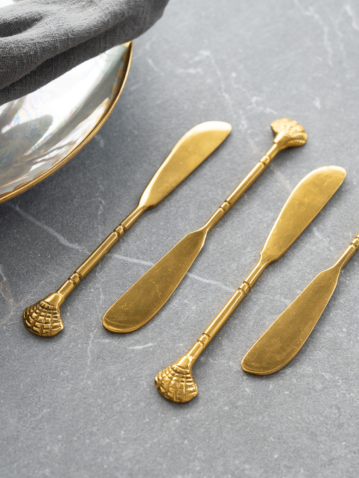 Golden Seashell Spreader, Set of 4