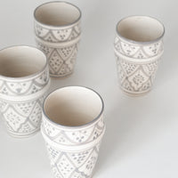 Light Grey Moroccan Cup, Set of 4