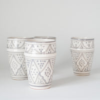 Light Grey Moroccan Cup, Set of 4