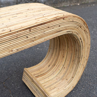 Rounded Rattan Waterfall Console