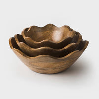 Scalloped Wooden Bowl