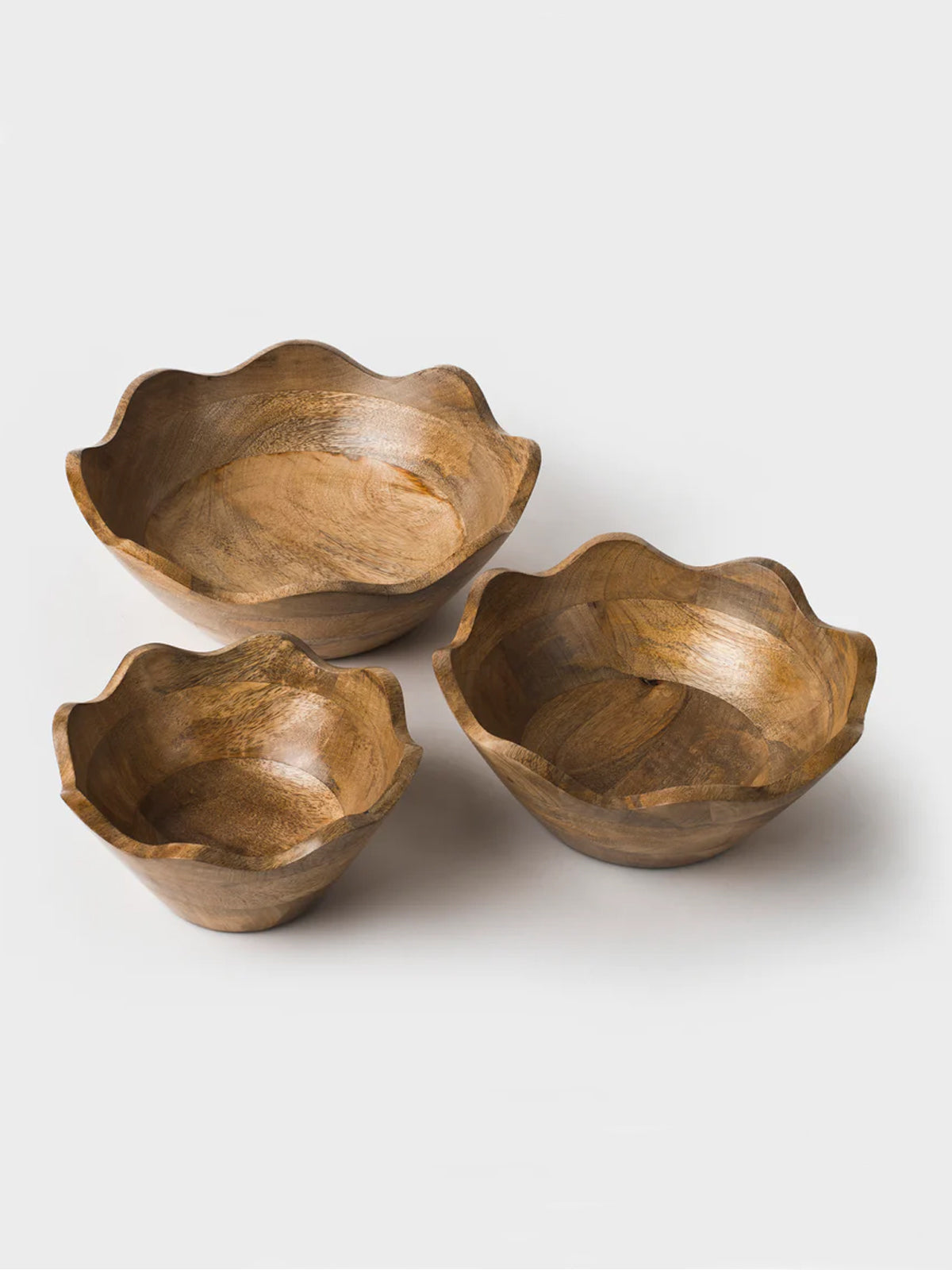 Scalloped Wooden Bowl