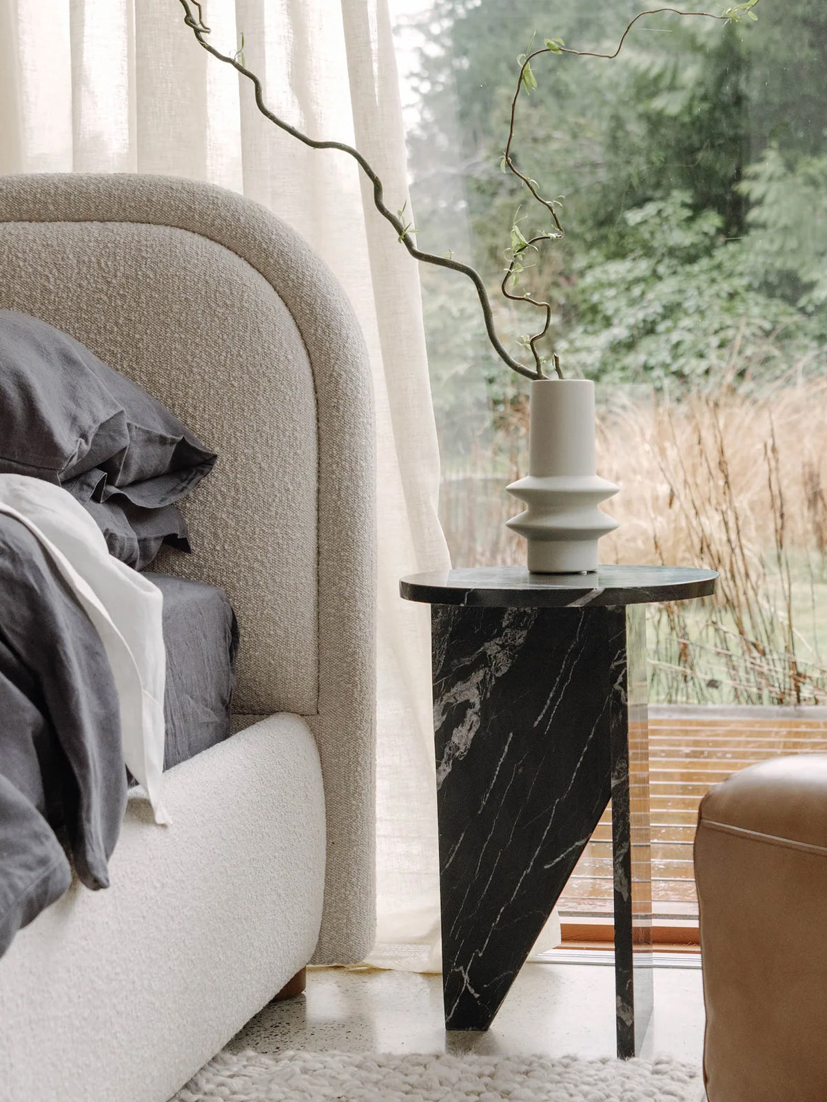 Grace Marble Black Accent Table