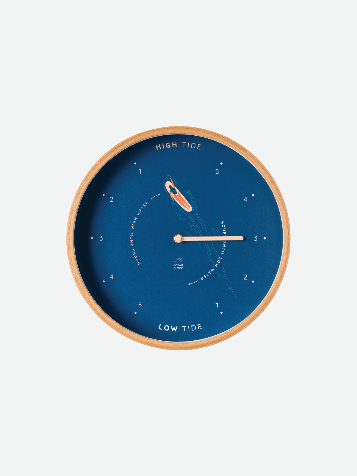 Surf Blue Wood Time Clock