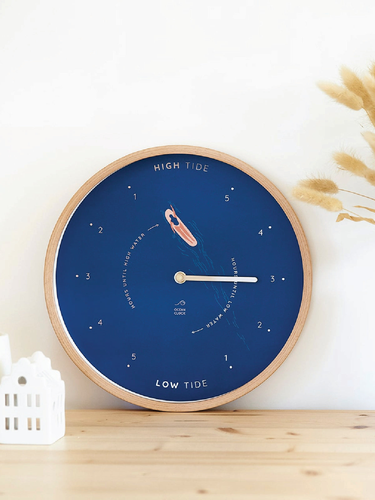 Surf Blue Wood Time Clock