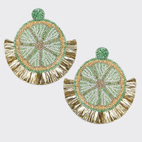 Lime Mosaic Citrus Earrings