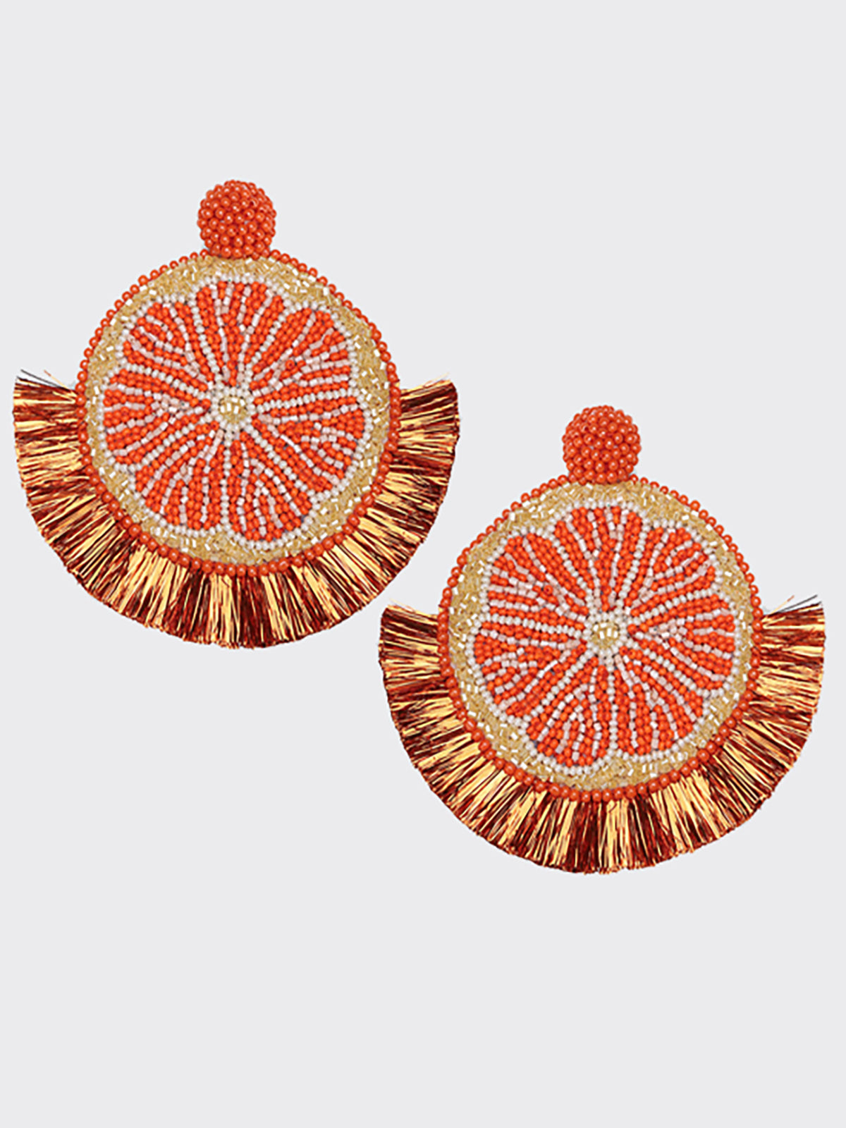 Orange Mosaic Citrus Earrings