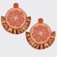 Orange Mosaic Citrus Earrings