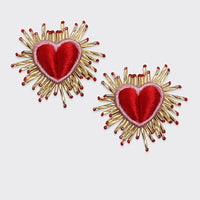 Sparkle Heart Silk Earrings Large