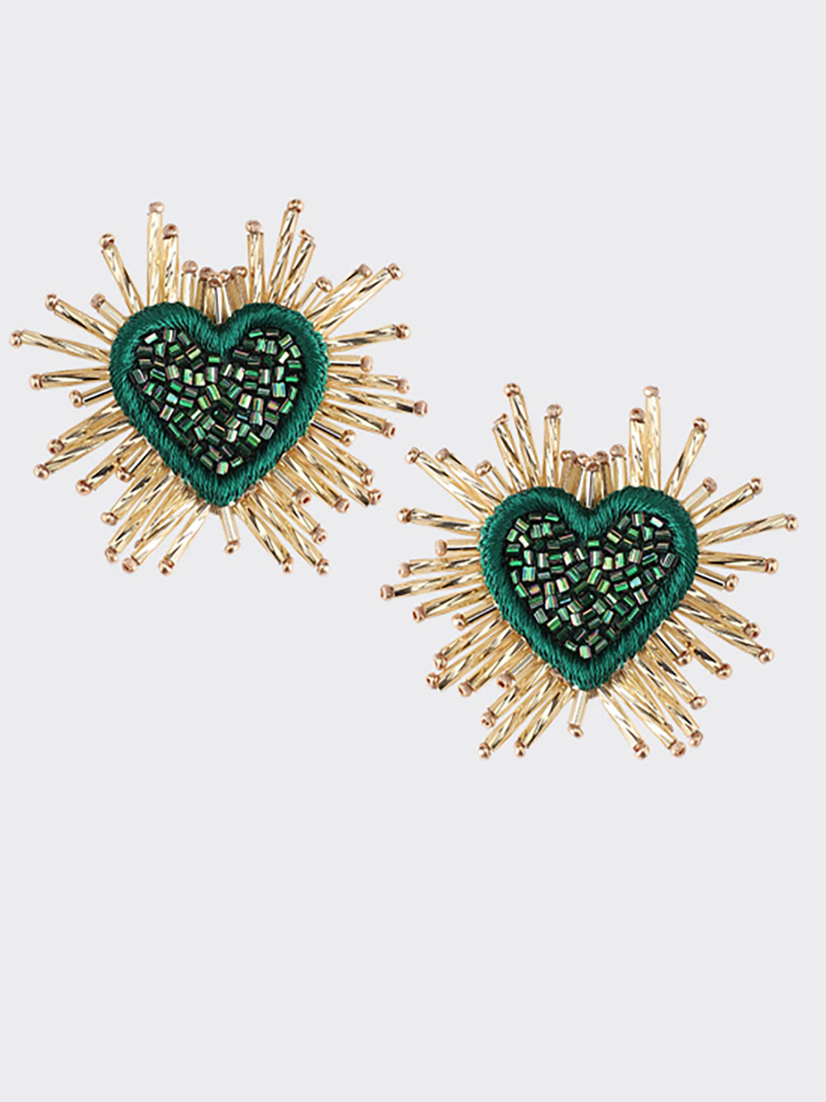 Sparkle Heart Beaded Earrings Large