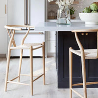 Natural Wishbone Island Counter Stool