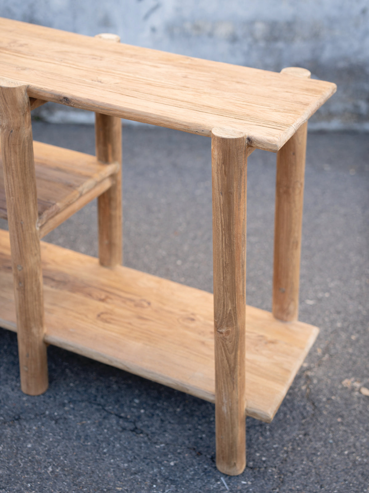 Alfa Unfinished Low Teak Shelf