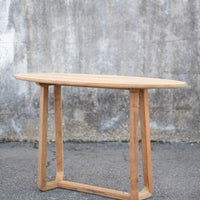 Laura Oval Unfinished Teak Console