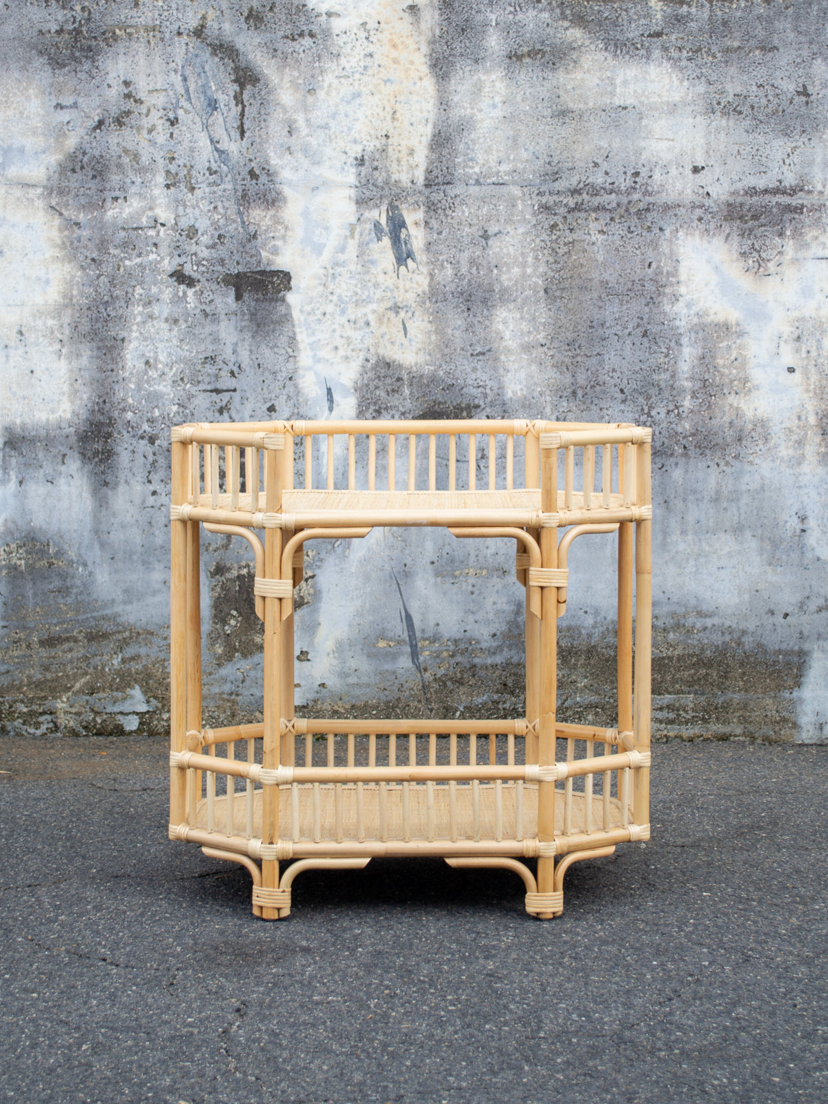 Natural Rattan Bar Cart