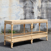 Natural Rattan Bar Cart Console