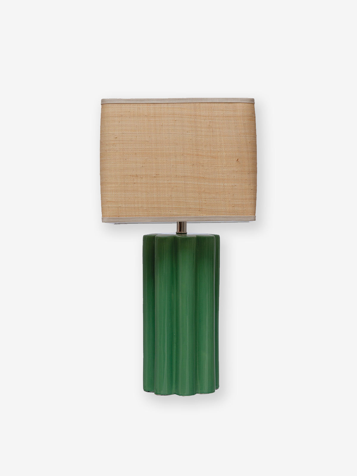 Green Fluted Table Lamp