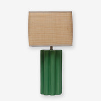 Green Fluted Table Lamp