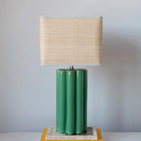 Green Fluted Table Lamp