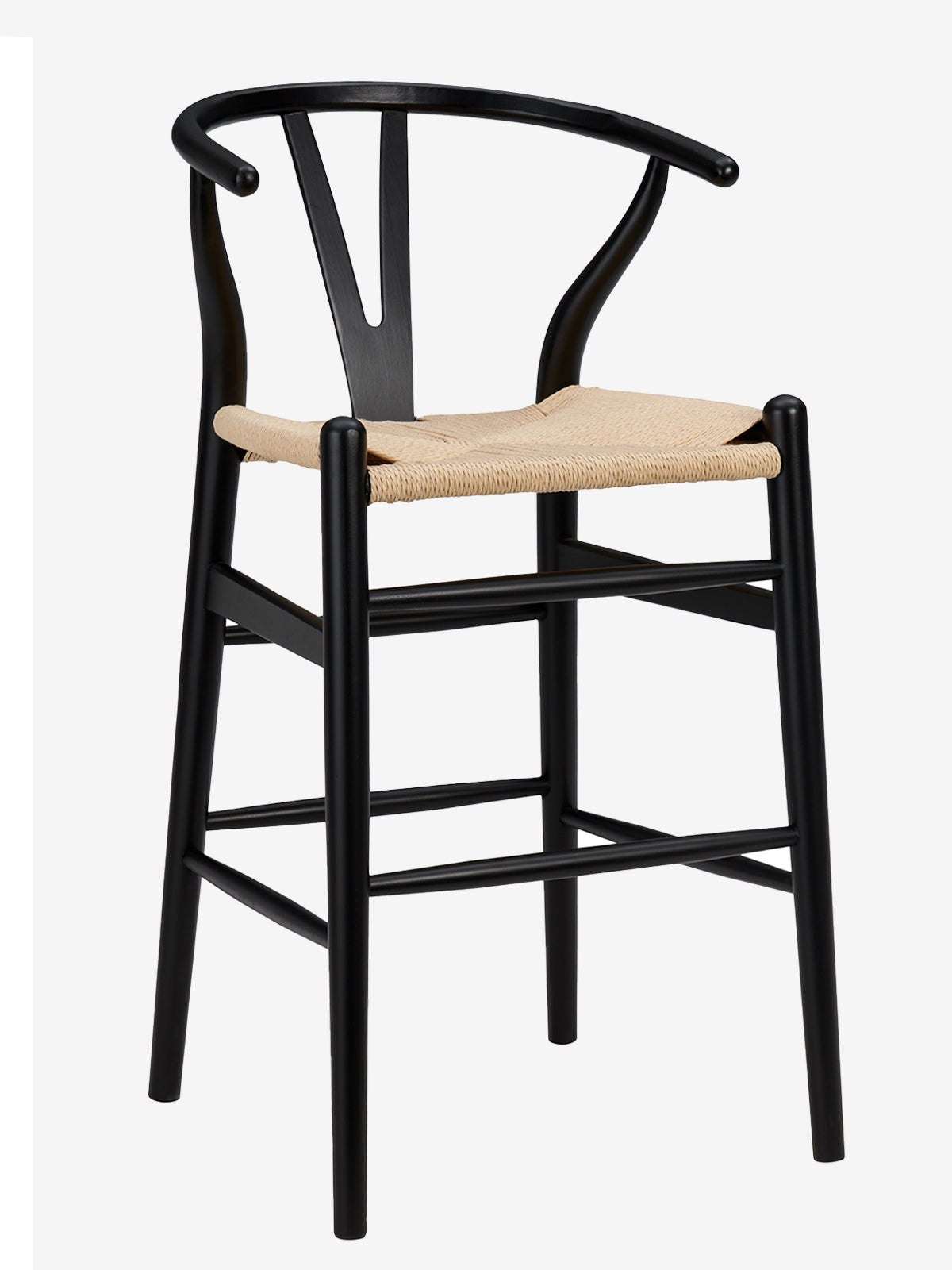 Evelina Counter Stool, Black + Natural