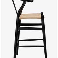 Evelina Counter Stool, Black + Natural