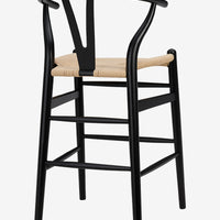 Evelina Counter Stool, Black + Natural