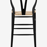 Evelina Counter Stool, Black + Natural