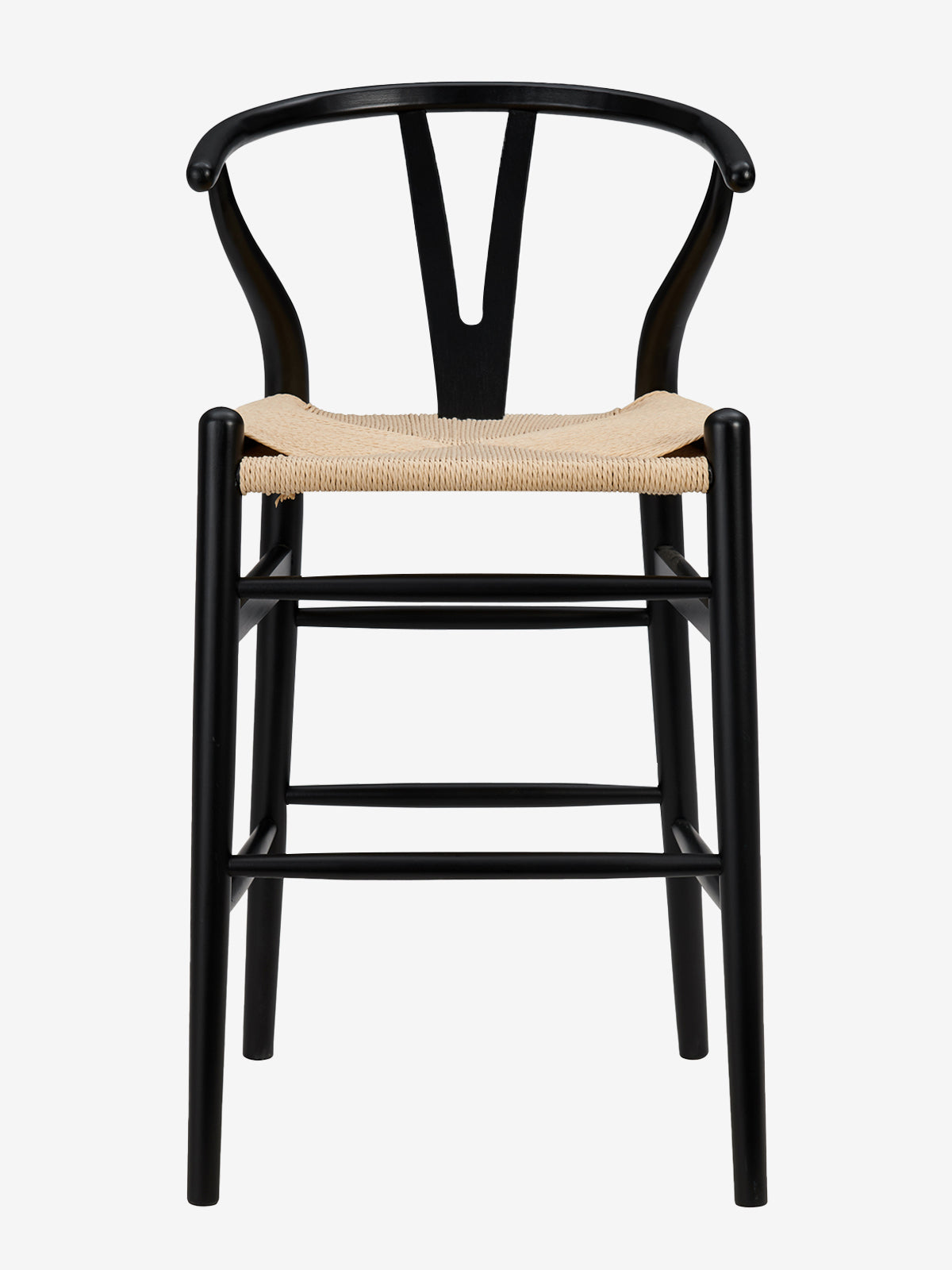 Evelina Counter Stool, Black + Natural