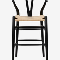 Evelina Counter Stool, Black + Natural