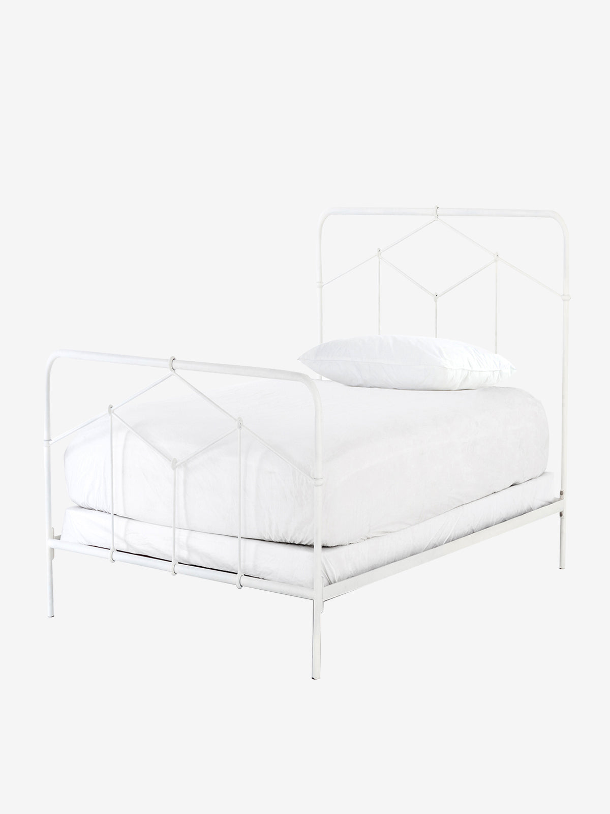 Casey Iron Bed, White