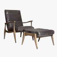 Erik Leather Chair and Ottoman